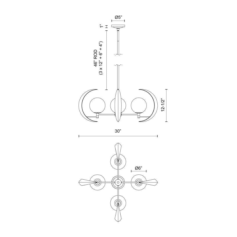 ALORA Lighting CH351204VB Vintage Brass 4 Lights Chandelier, UL Damp Rated, Vintage Brass