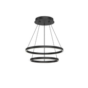 Kuzco CH87224-BK-UNV-010 Chandeliers, 24-in, Black LED, Matte Powder-Coated Finish