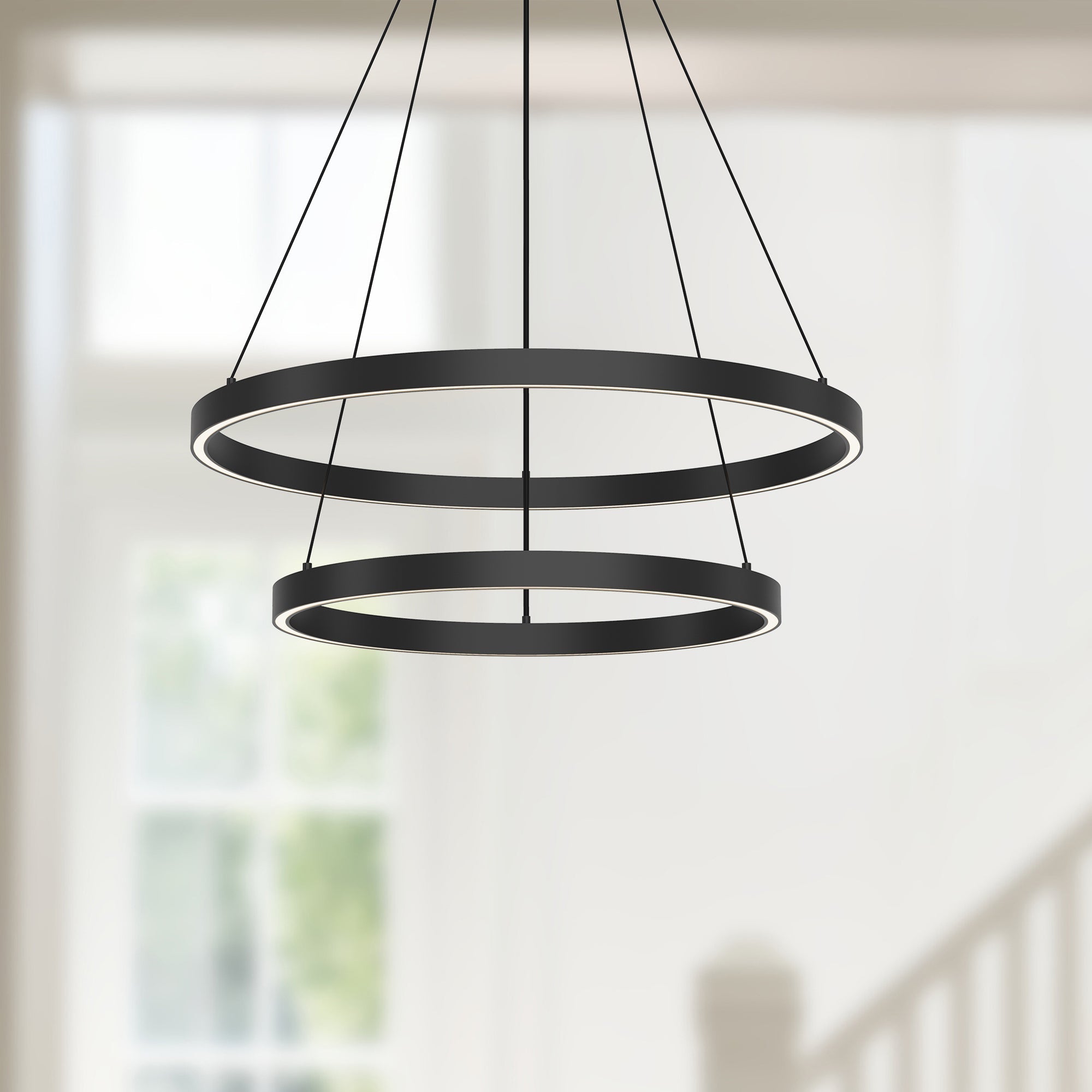 Kuzco CH87224-BK-UNV-010 Chandeliers, 24-in, Black LED, Matte Powder-Coated Finish