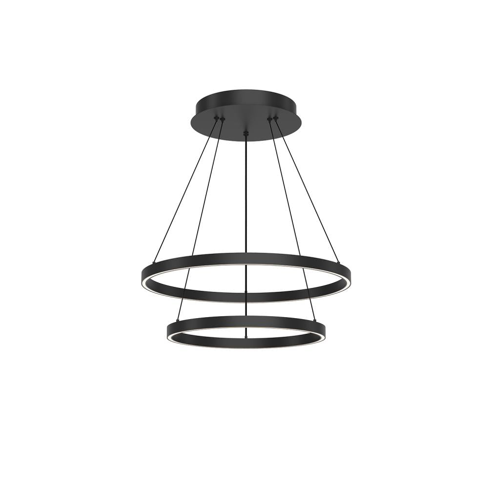 Kuzco Cerchio 24-in Black LED Chandelier, UL Damp Rated, Black