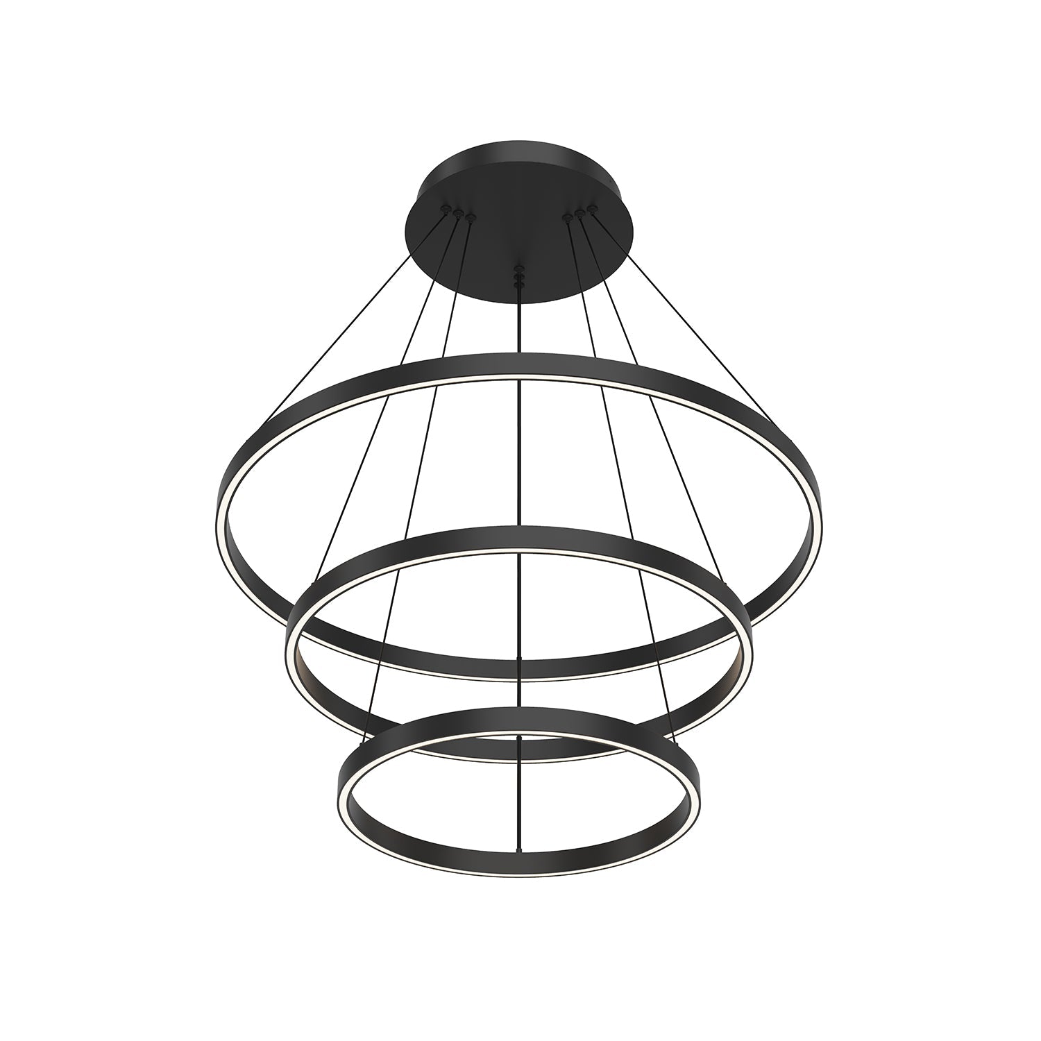 Kuzco Cerchio CH87332-BK-UNV-010 Chandelier, UL Damp Rated, Black