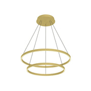 Kuzco Cerchio 32-in Brushed Gold LED Chandelier, CH87832-BG, Chandelier, Two Tiers, Brushed Gold