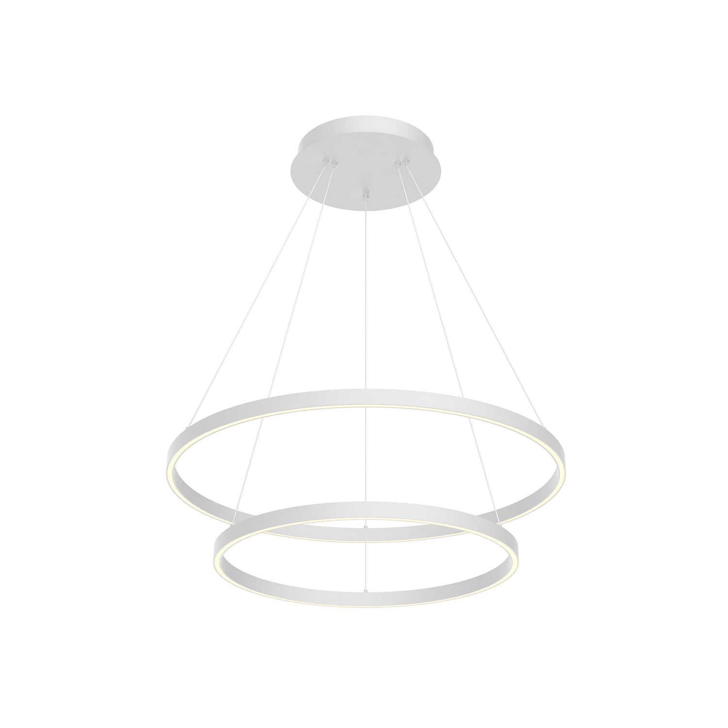 Kuzco Cerchio 32-in White LED Chandeliers, 138W, Flush Silicone Diffuser, Matte Powder-Coated Finish