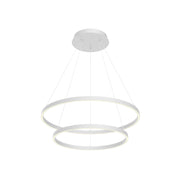 Kuzco Cerchio 32-in White LED Chandeliers, 138W, Flush Silicone Diffuser, Matte Powder-Coated Finish