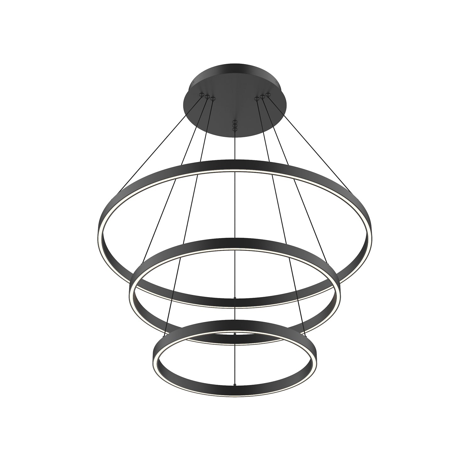 Kuzco Cerchio CH87932-BK-UNV-010 LED Chandelier, UL Damp Rated, Black