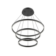Kuzco Cerchio CH87932-BK-UNV-010 LED Chandelier, UL Damp Rated, Black