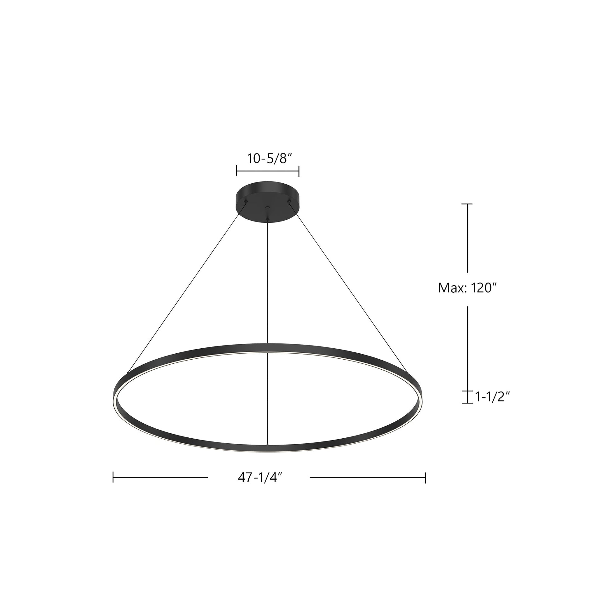 Kuzco Cerchio PD87748-BK-UNV-010 Pendant, LED, Flush Mount, Black