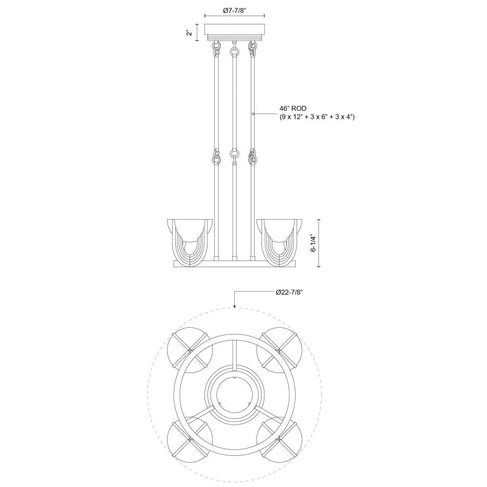 ALORA Lighting Colette CH362423UBAR-UNV Chandelier, Urban Bronze/Alabaster