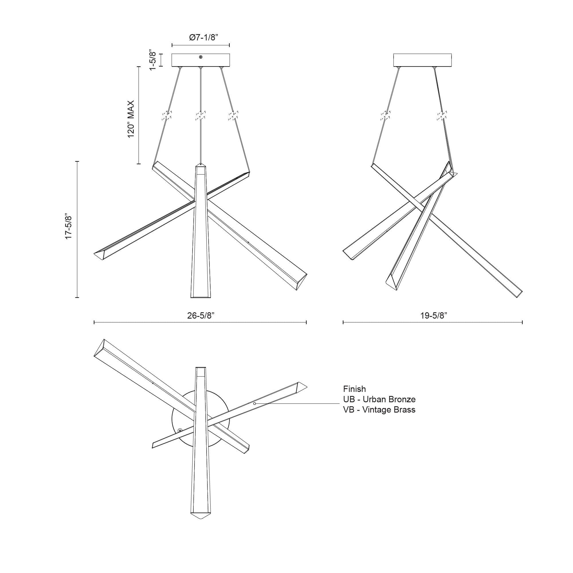 Kuzco Lex CH68127-UB-UNV Chandelier, Urban Bronze
