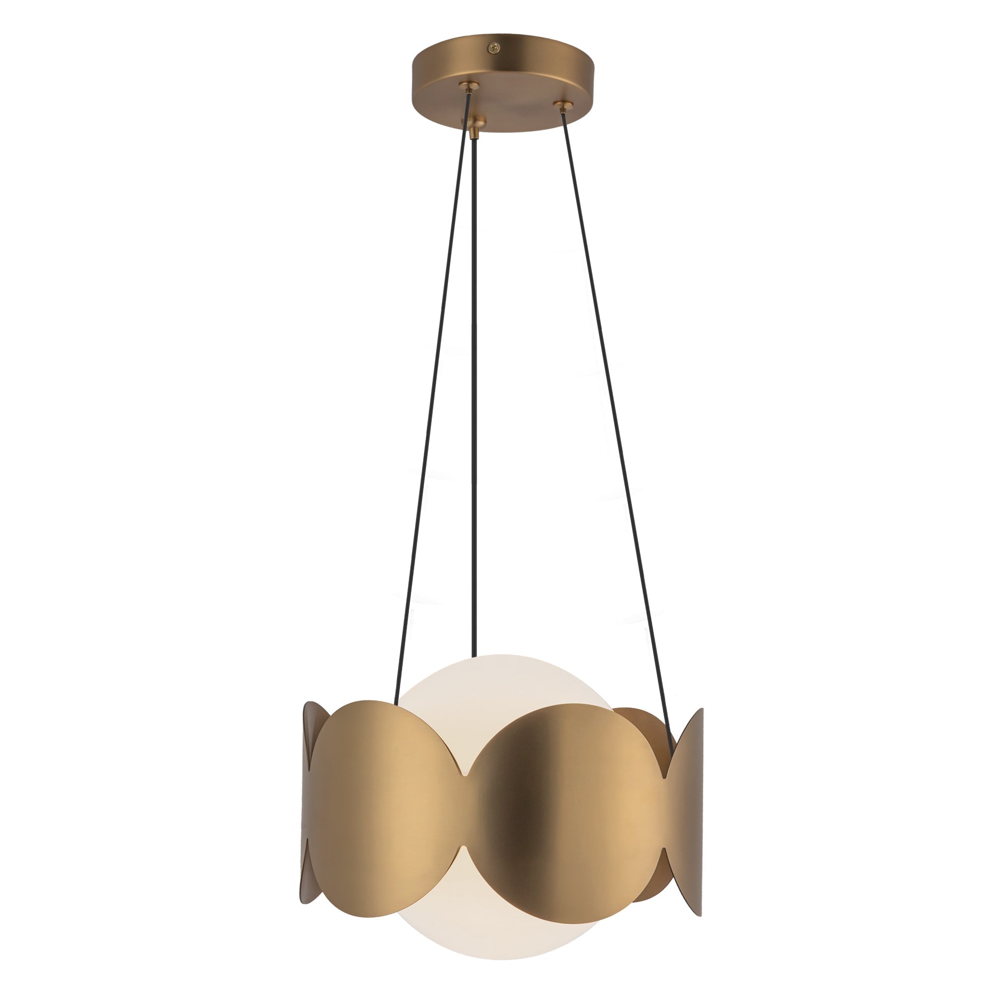 Kuzco Ciel CH59810-BG/OP Chandelier, 10-in, Brushed Gold/Opal Glass