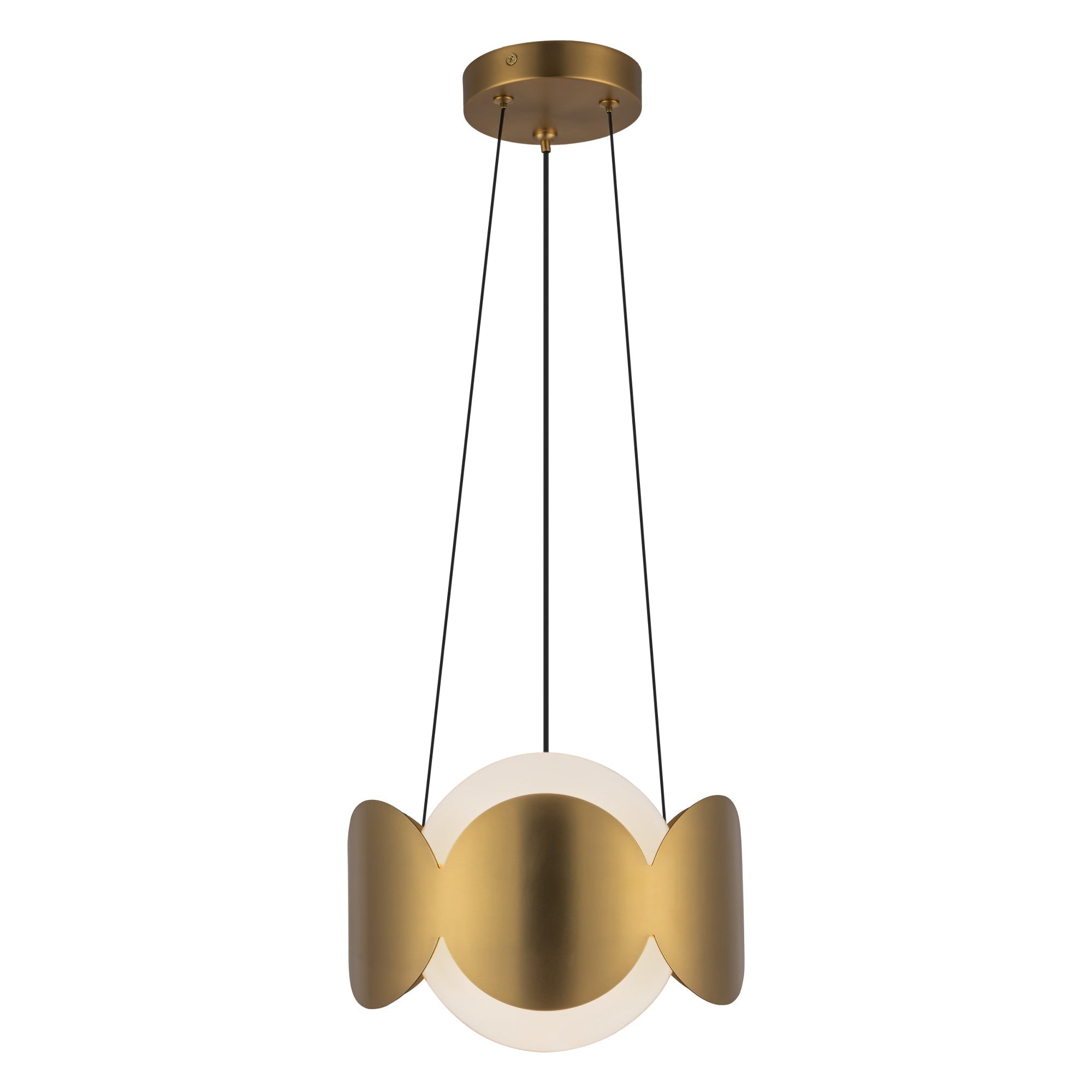 Kuzco Ciel CH59810-BG/OP Chandelier, 10-in, Brushed Gold/Opal Glass