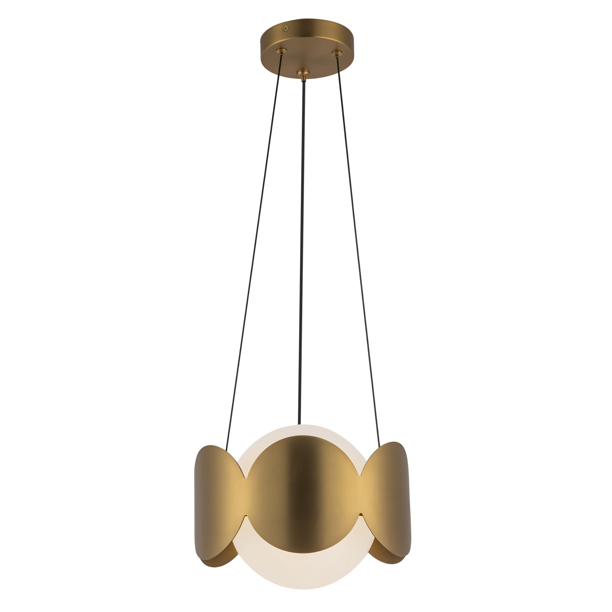 Kuzco Ciel CH59810-BG/OP Chandelier, 10-in, Brushed Gold/Opal Glass