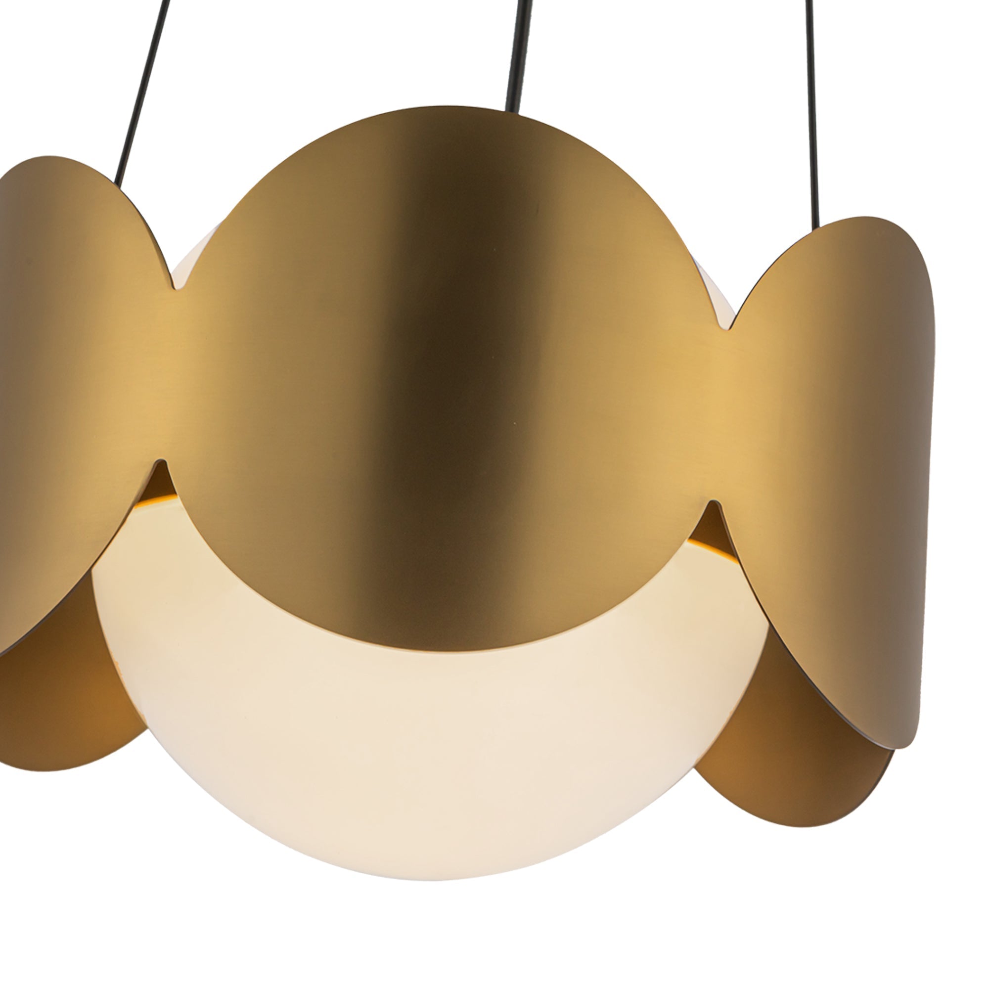 Kuzco Ciel CH59810-BG/OP Chandelier, 10-in, Brushed Gold/Opal Glass