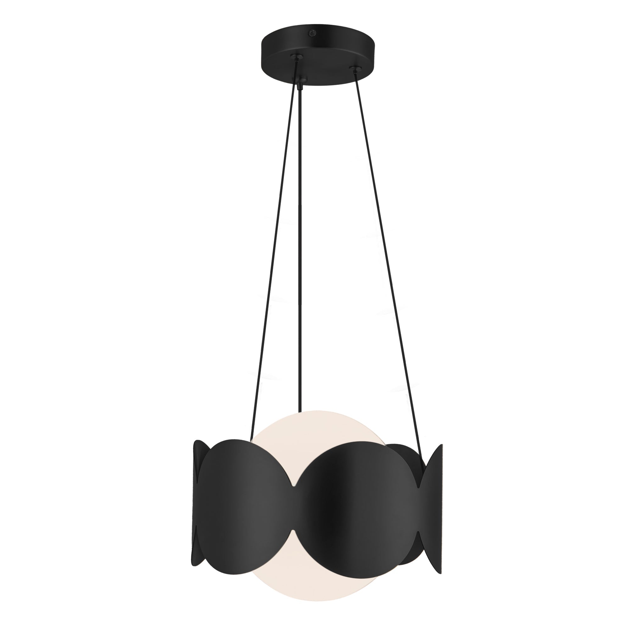 Kuzco Ciel CH59810-BK/OP Chandelier, UL Listed, Black/Opal Glass