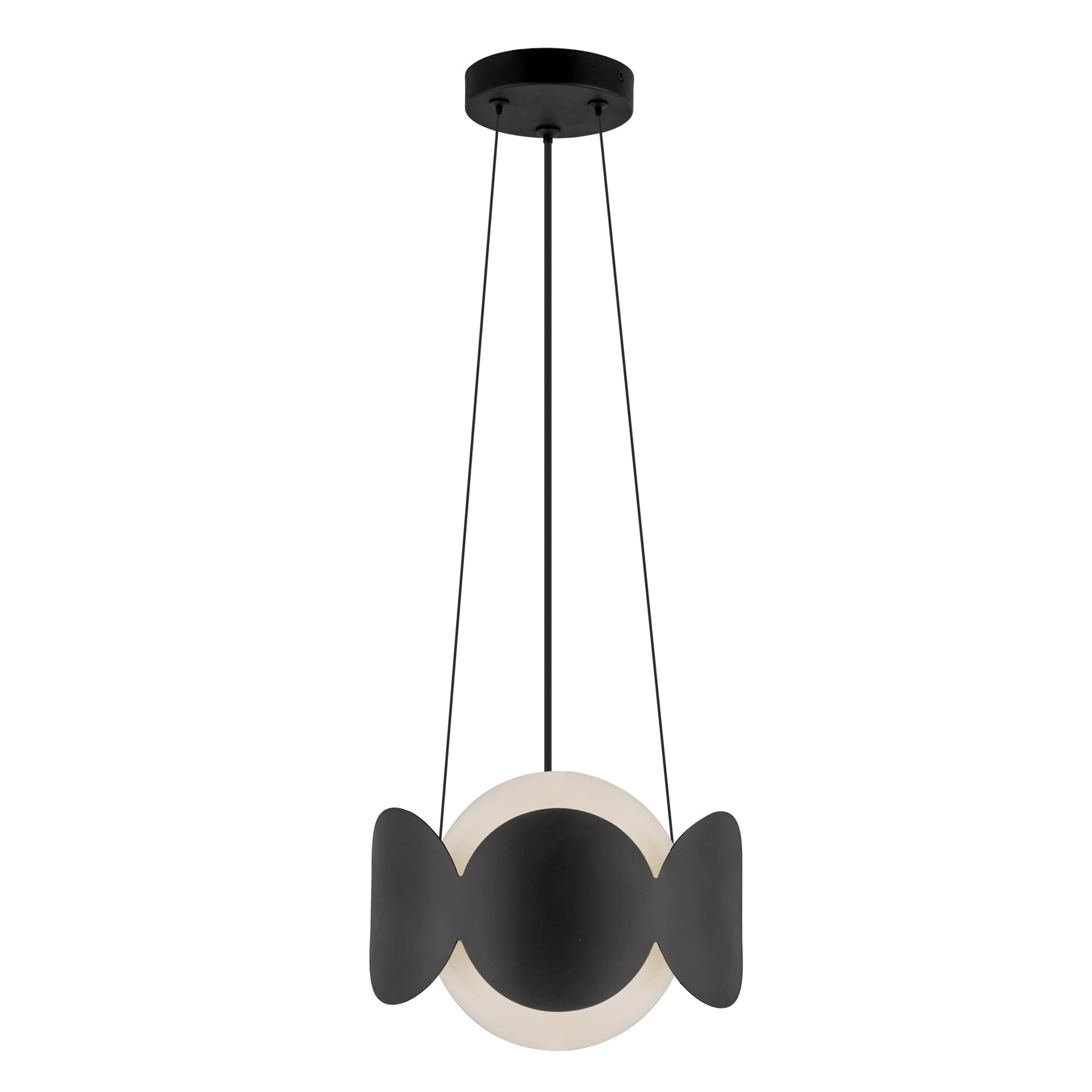 Kuzco Ciel CH59810-BK/OP Chandelier, UL Listed, Black/Opal Glass