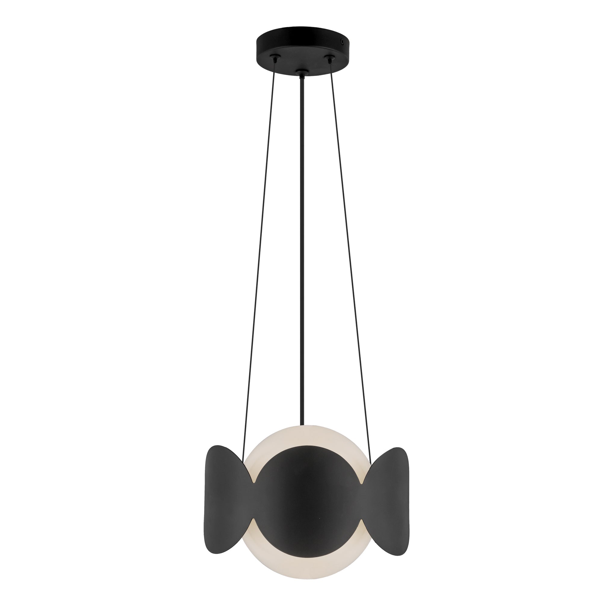Kuzco Ciel CH59810-BK/OP Chandelier, UL Listed, Black/Opal Glass