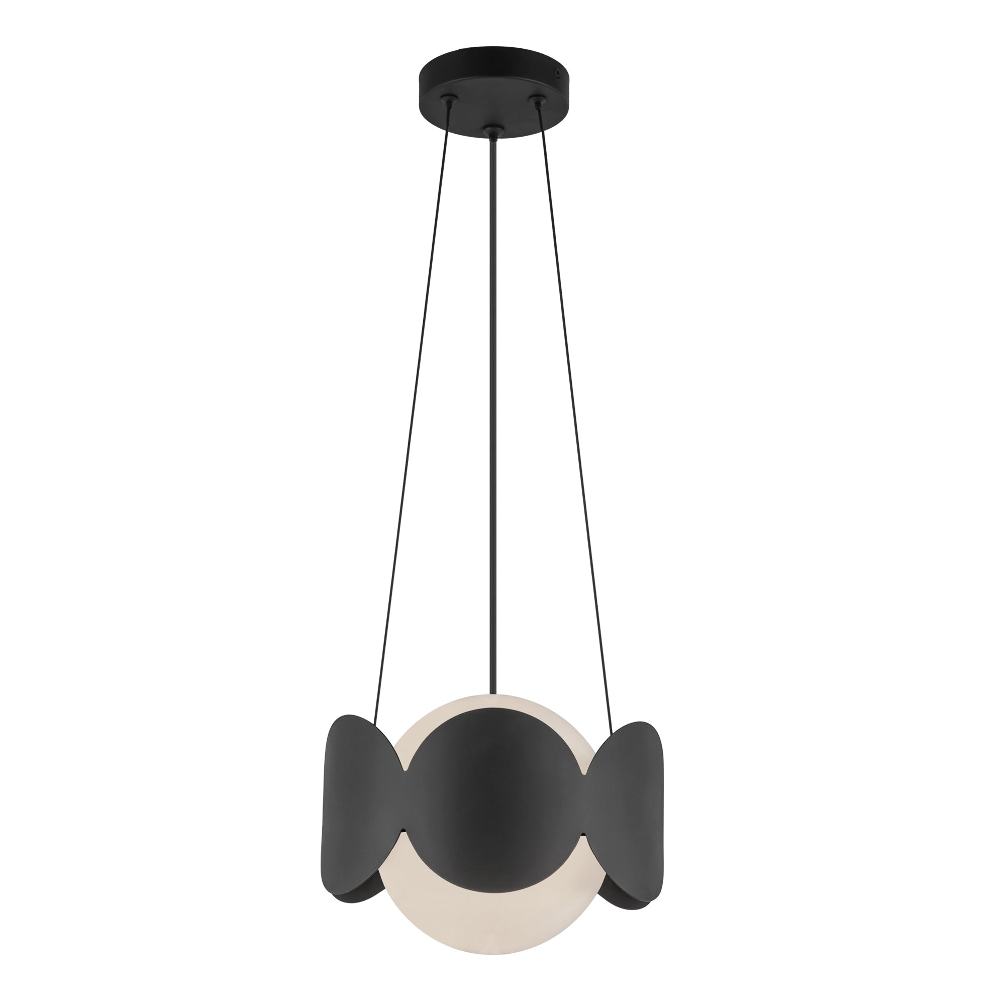 Kuzco Ciel CH59810-BK/OP Chandelier, UL Listed, Black/Opal Glass