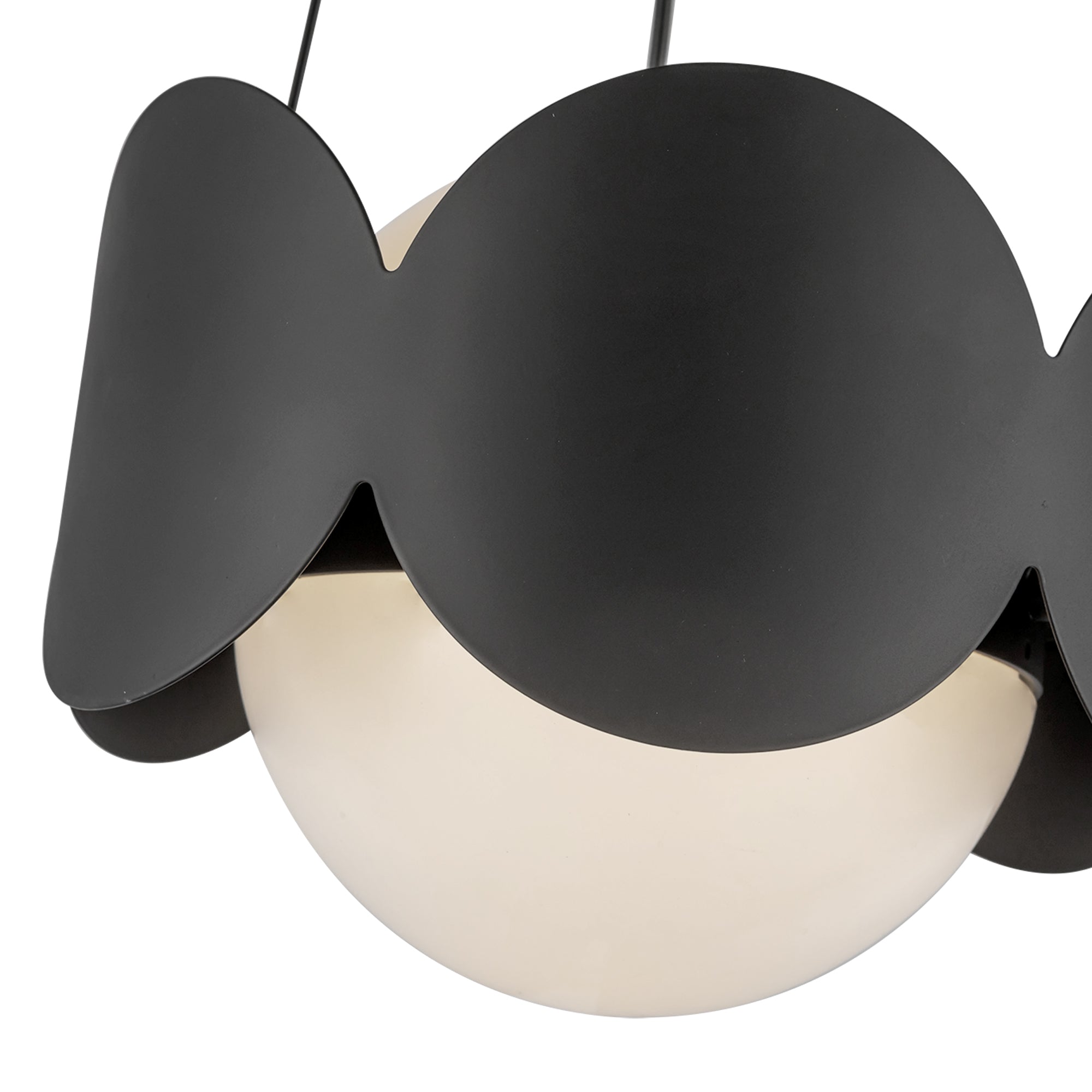 Kuzco Ciel CH59810-BK/OP Chandelier, UL Listed, Black/Opal Glass