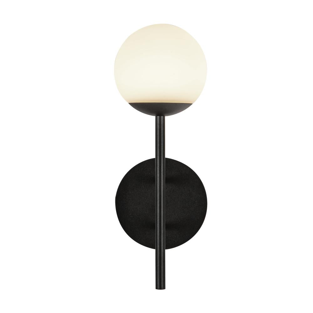 Kuzco Claremont EW78513-BK/OP Exterior Wall Fixture, LED, Black/Opal Glass