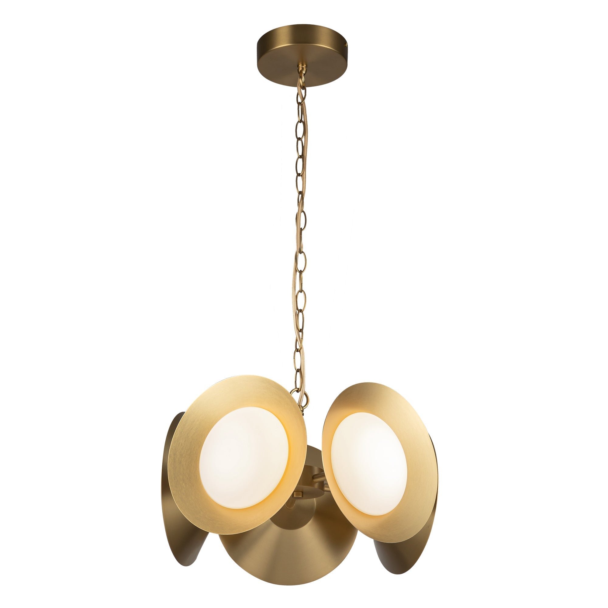 Kuzco CH77916-BG/OP-UNV Ceiling Light Fixture, LED, Brushed Gold/Opal Glass