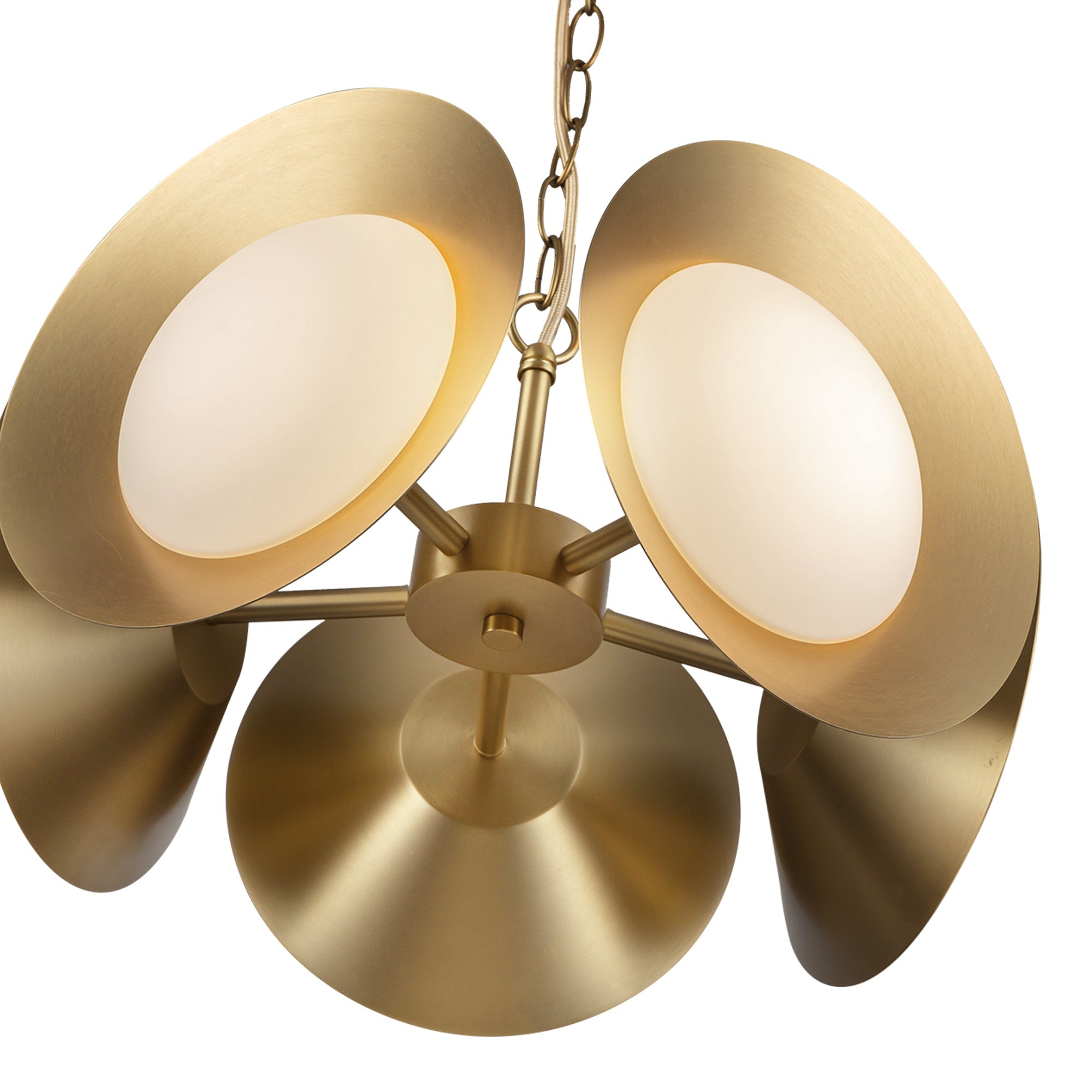Kuzco CH77916-BG/OP-UNV Ceiling Light Fixture, LED, Brushed Gold/Opal Glass
