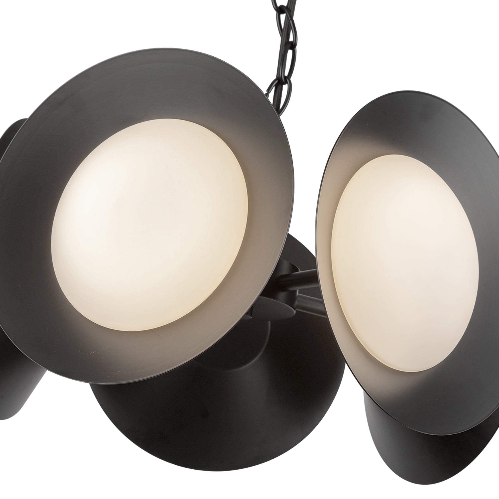 Kuzco Cleo CH77916-BK/OP-UNV Chandelier, LED, Black/Opal Glass