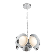 Kuzco CH77916-CH/OP-UNV Cleo 16-in LED Chandelier, UL Damp Rated, Chrome/Opal Glass