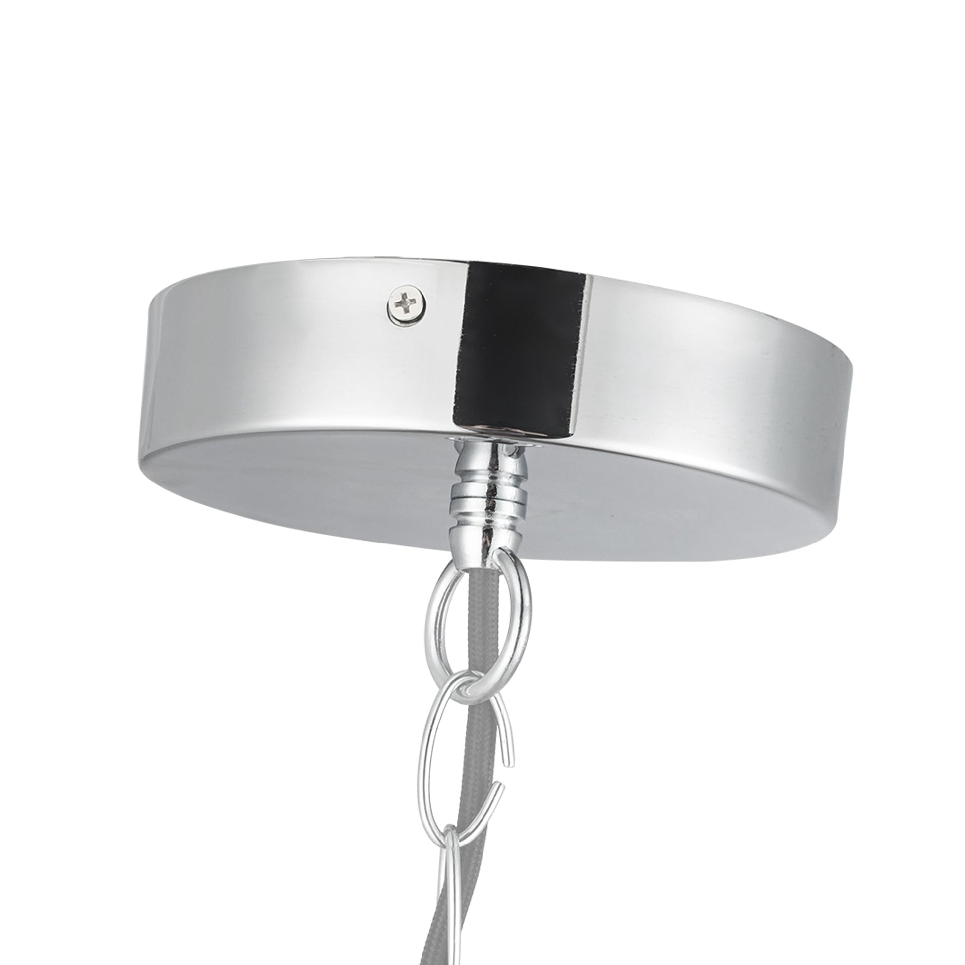 Kuzco CH77916-CH/OP-UNV Cleo 16-in LED Chandelier, UL Damp Rated, Chrome/Opal Glass