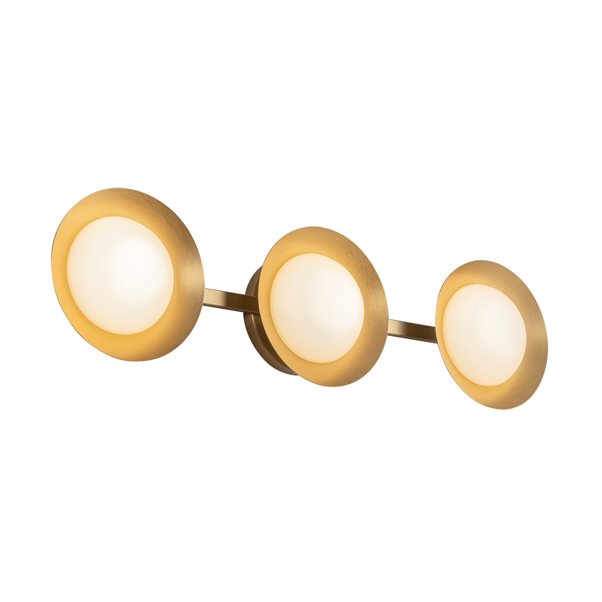 Kuzco Cleo VL77923-BG/OP Vanity Light Fixture, UL Damp Rated, Brushed Gold/Opal Glass