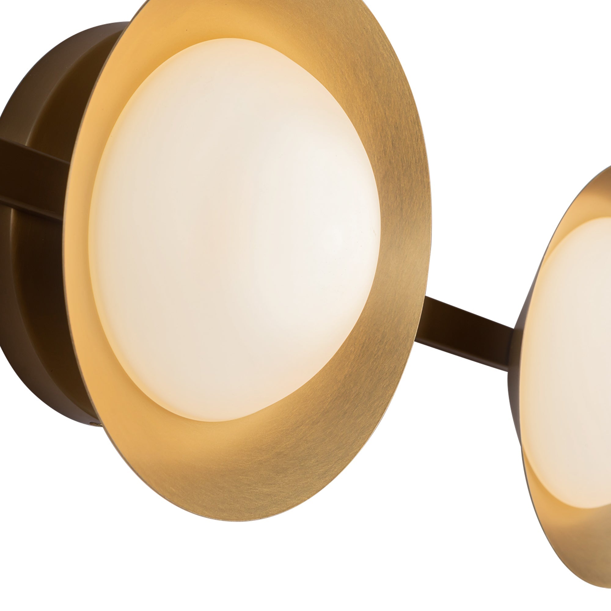 Kuzco Cleo VL77923-BG/OP Vanity Light Fixture, UL Damp Rated, Brushed Gold/Opal Glass
