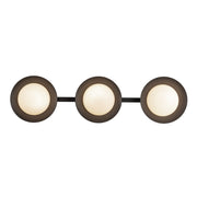Kuzco Cleo VL77923-BK/OP Vanity Light Fixture, UL Damp Rated, Black/Opal Glass