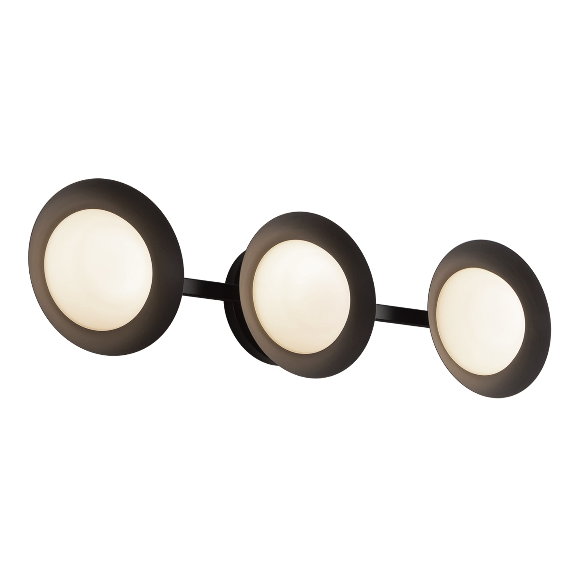 Kuzco Cleo VL77923-BK/OP Vanity Light Fixture, UL Damp Rated, Black/Opal Glass