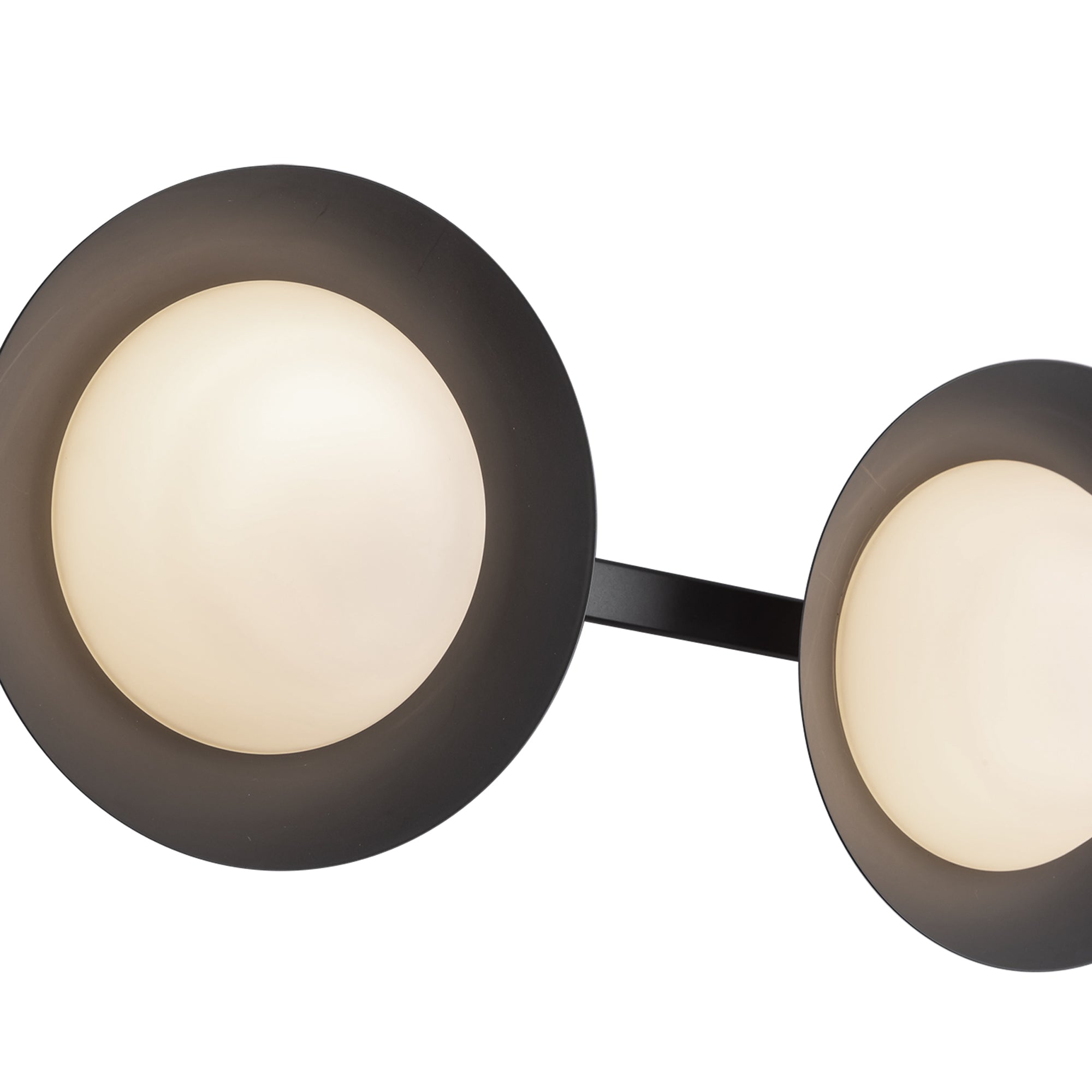Kuzco Cleo VL77923-BK/OP Vanity Light Fixture, UL Damp Rated, Black/Opal Glass