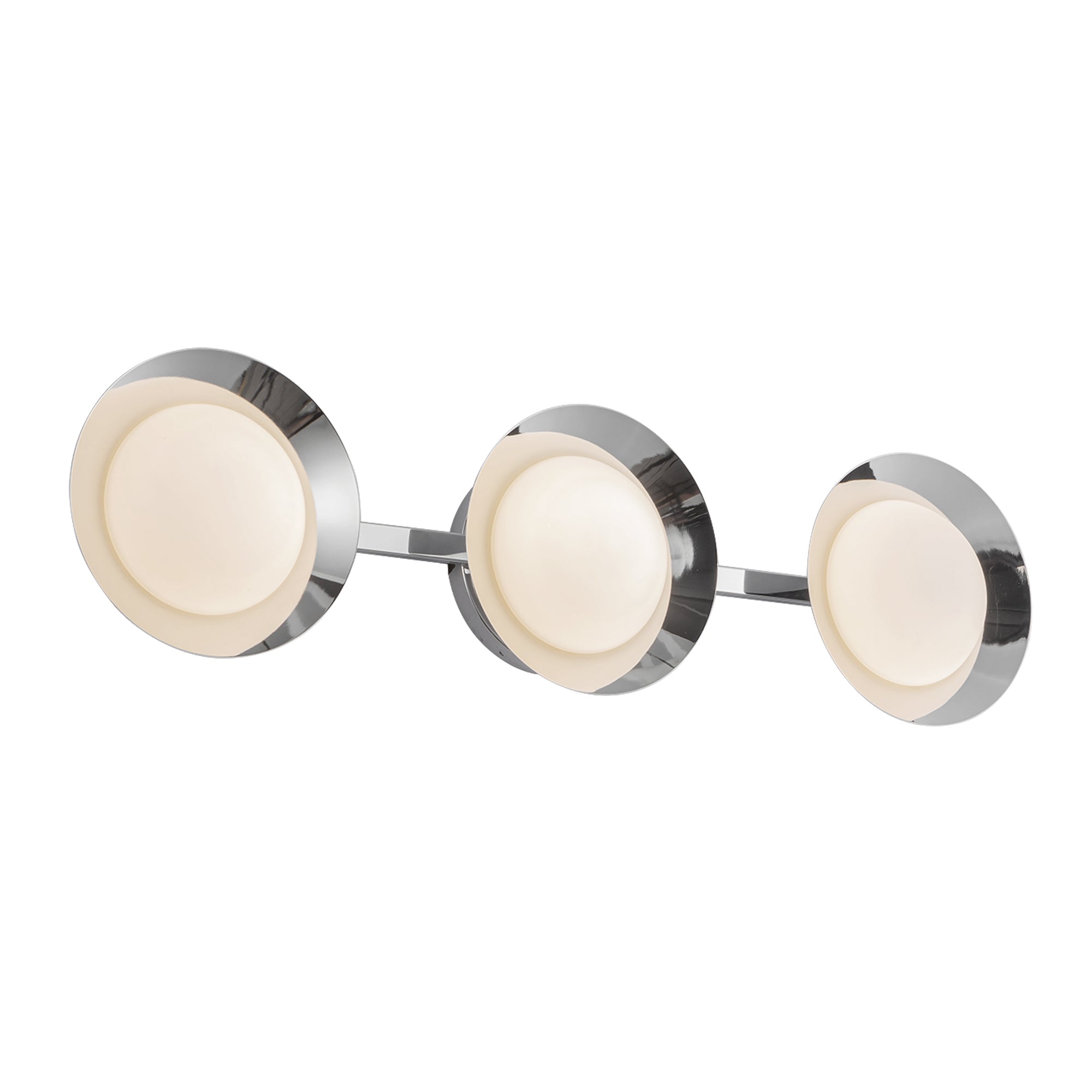 Kuzco VL77923-CH/OP Cleo 23-in LED Vanity Light Fixture, UL Damp Rated, Chrome/Opal Glass