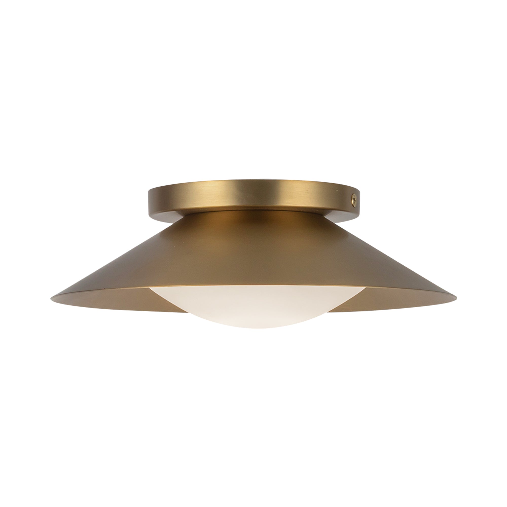Kuzco Lighting WS77909-BG/OP Wall Sconce, 9-in, Brushed Gold/Opal Glass