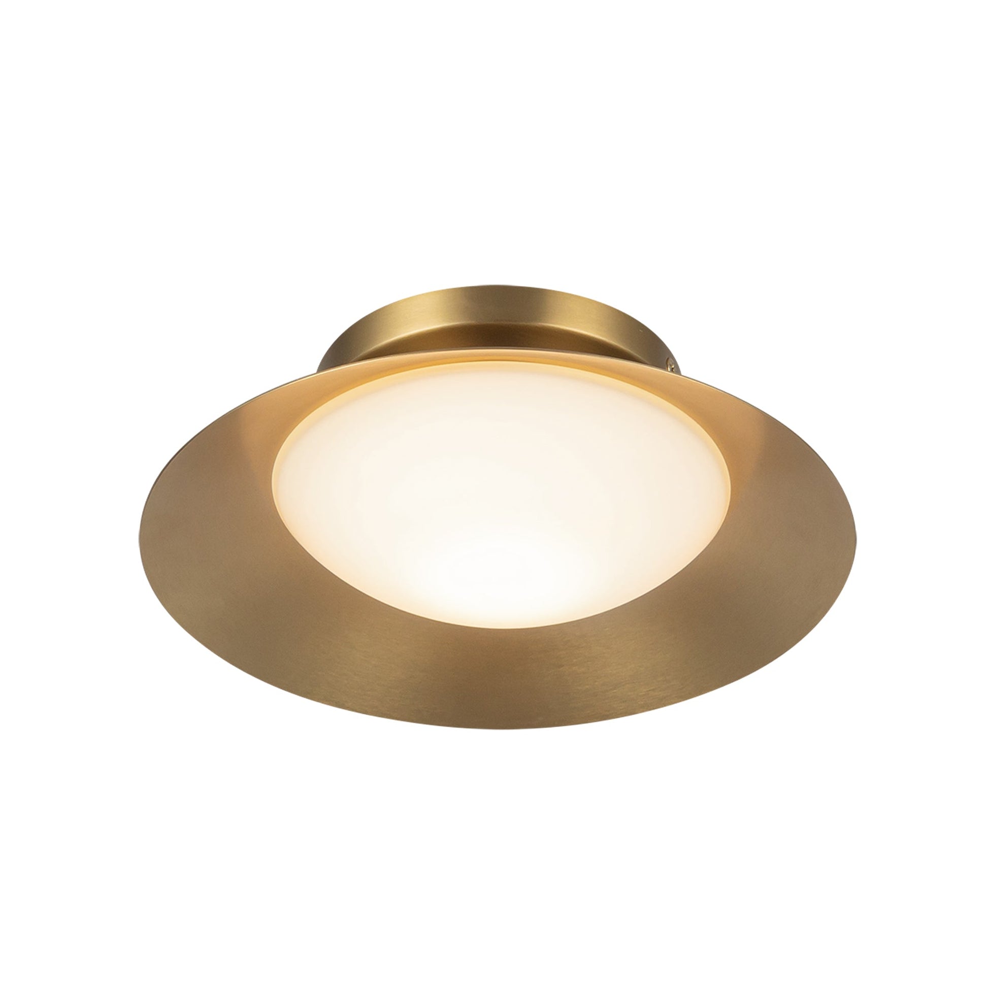 Kuzco Lighting WS77909-BG/OP Wall Sconce, 9-in, Brushed Gold/Opal Glass