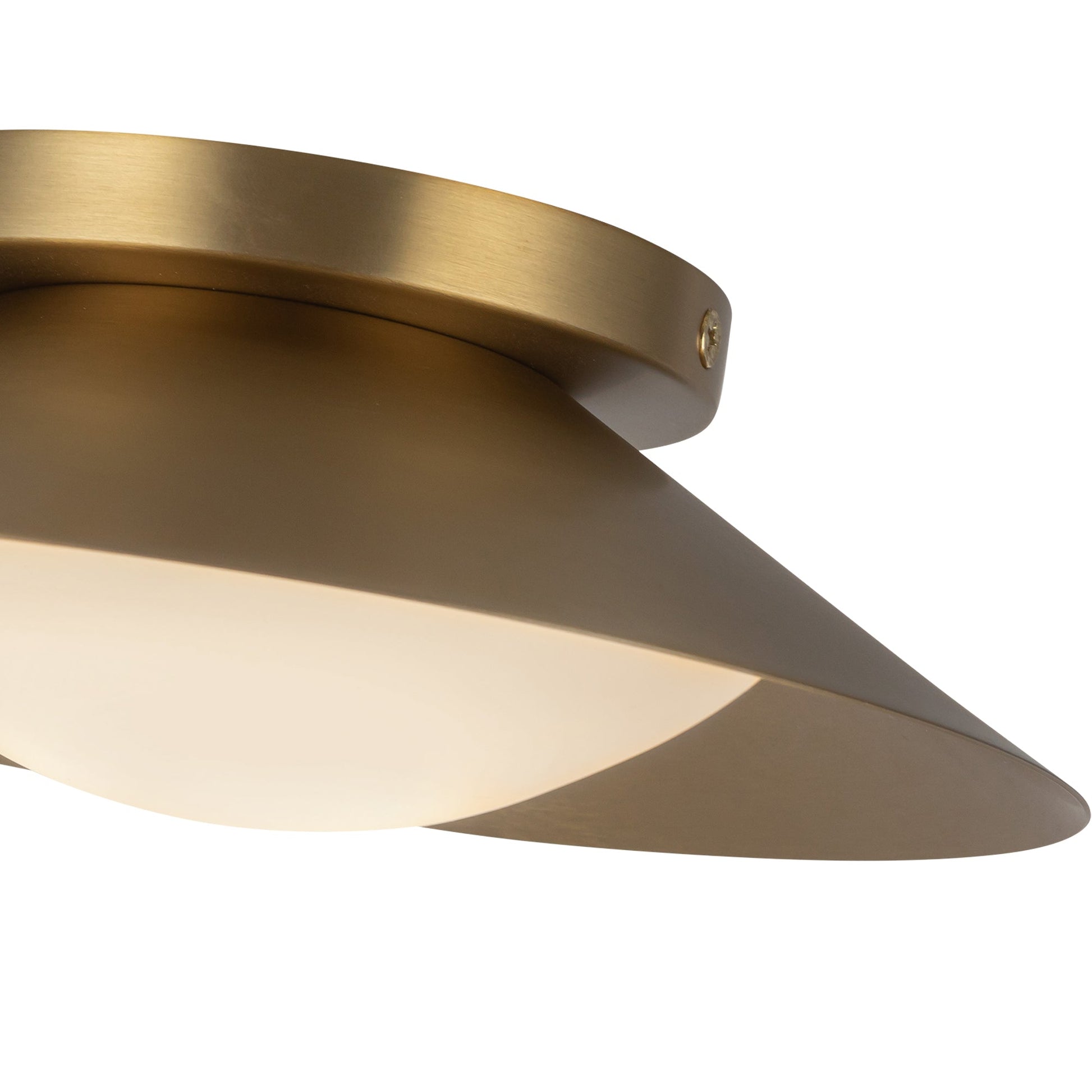 Kuzco Lighting WS77909-BG/OP Wall Sconce, 9-in, Brushed Gold/Opal Glass