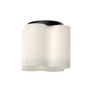 Kuzco FM54809-BK/OP Clover 9-in LED Flush Mount, UL Damp Rated, Black/Opal Glass