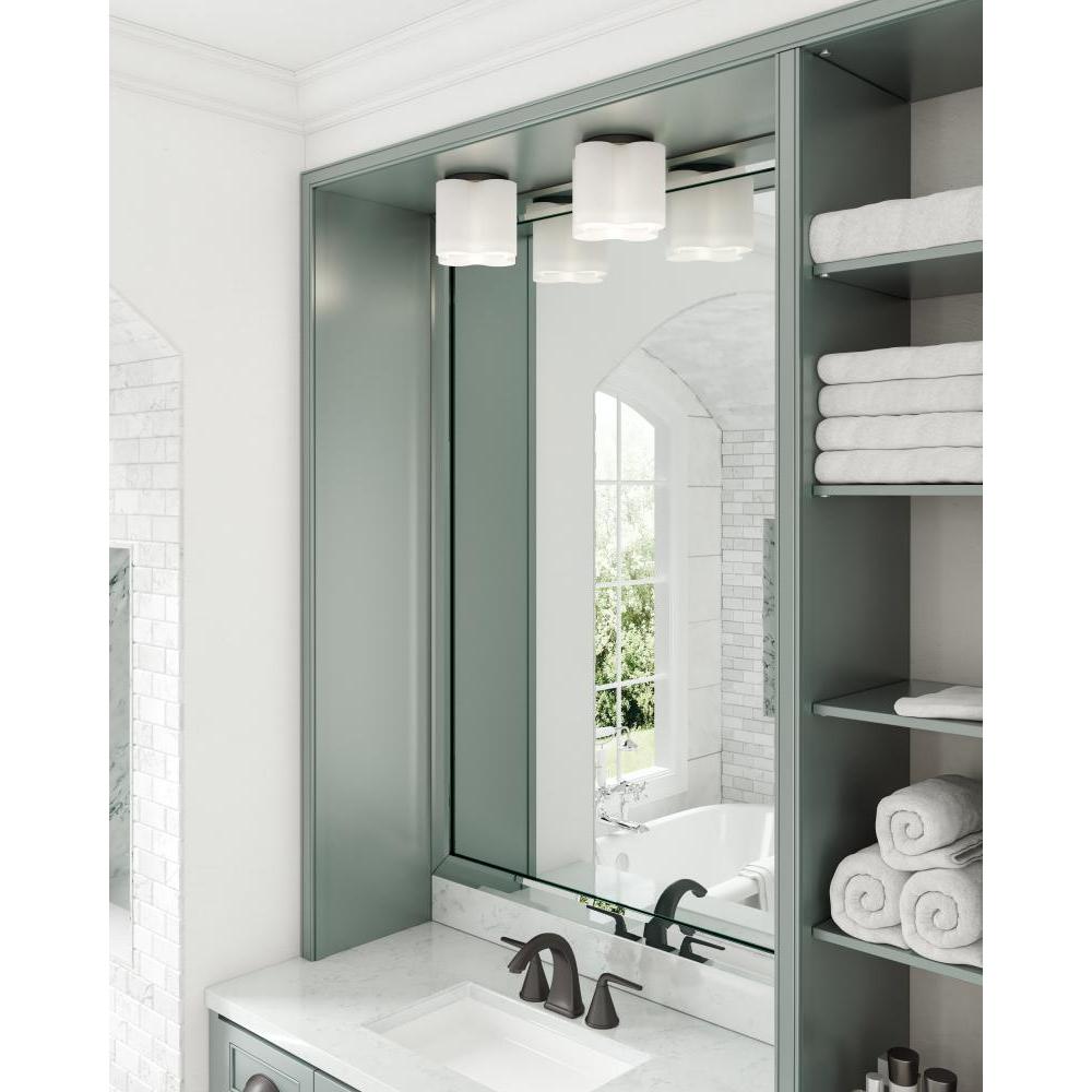 Kuzco FM54809-BK/OP Clover 9-in LED Flush Mount, UL Damp Rated, Black/Opal Glass