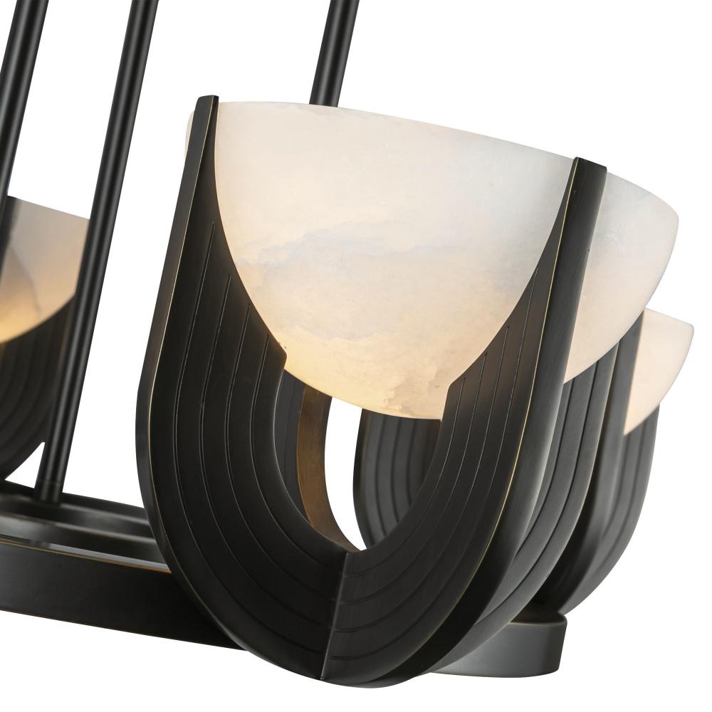 ALORA Lighting Colette CH362423UBAR-UNV Chandelier, Urban Bronze/Alabaster