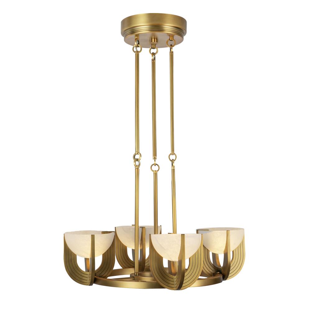 ALORA Lighting CH362423VBAR-UNV Chandelier, Vintage Brass/Alabaster, LED