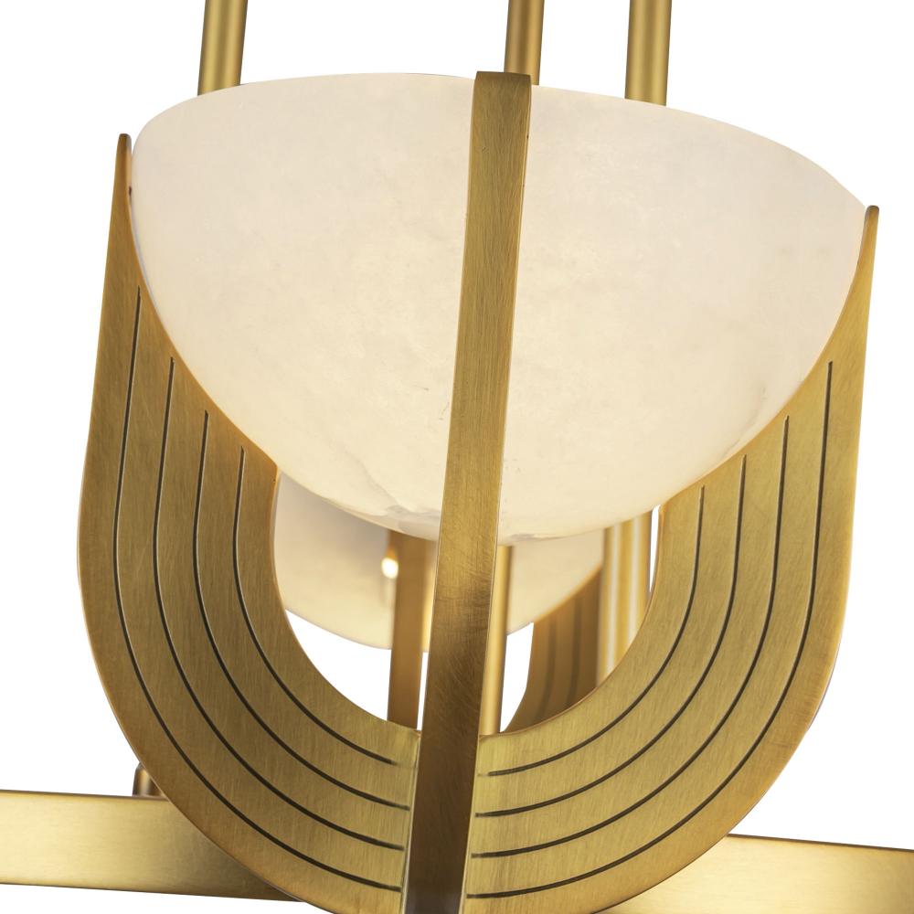 ALORA Lighting CH362423VBAR-UNV Chandelier, Vintage Brass/Alabaster, LED