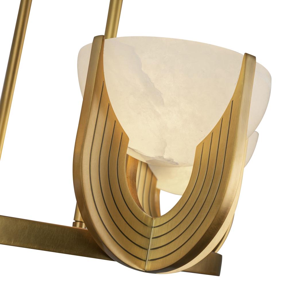 ALORA Lighting CH362423VBAR-UNV Chandelier, Vintage Brass/Alabaster, LED