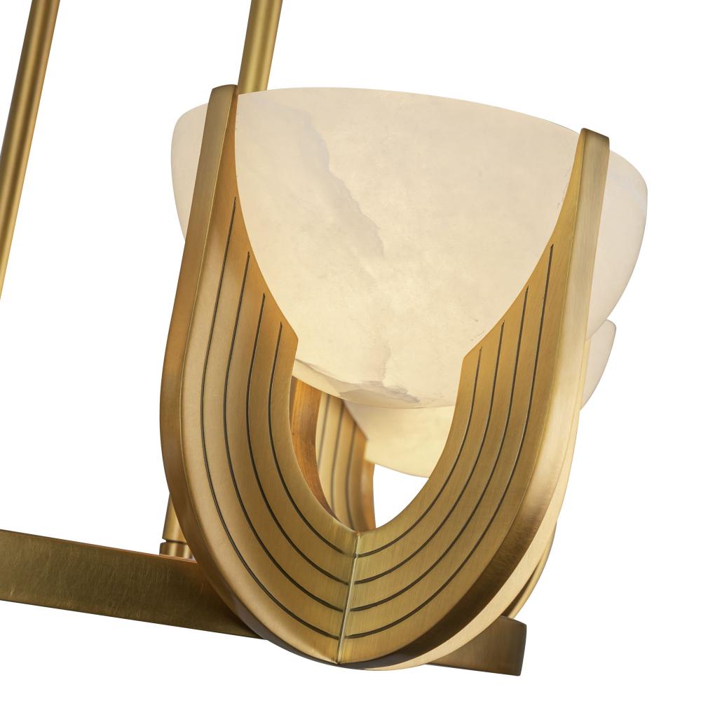 ALORA Lighting Colette CH362627VBAR-UNV Chandelier, Vintage Brass/Alabaster