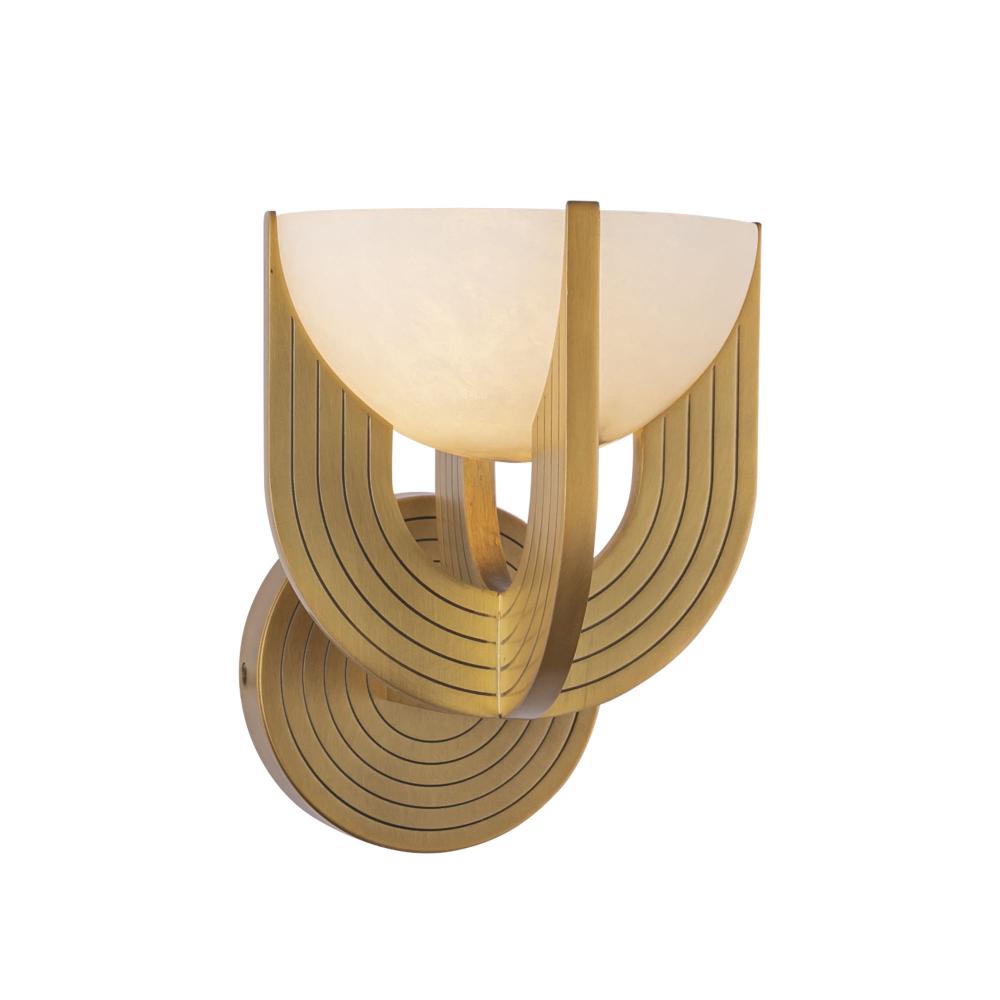ALORA Lighting Colette WV362106VBAR-UNV Wall Vanity Lights, UL Damp Rated, Vintage Brass/Alabaster