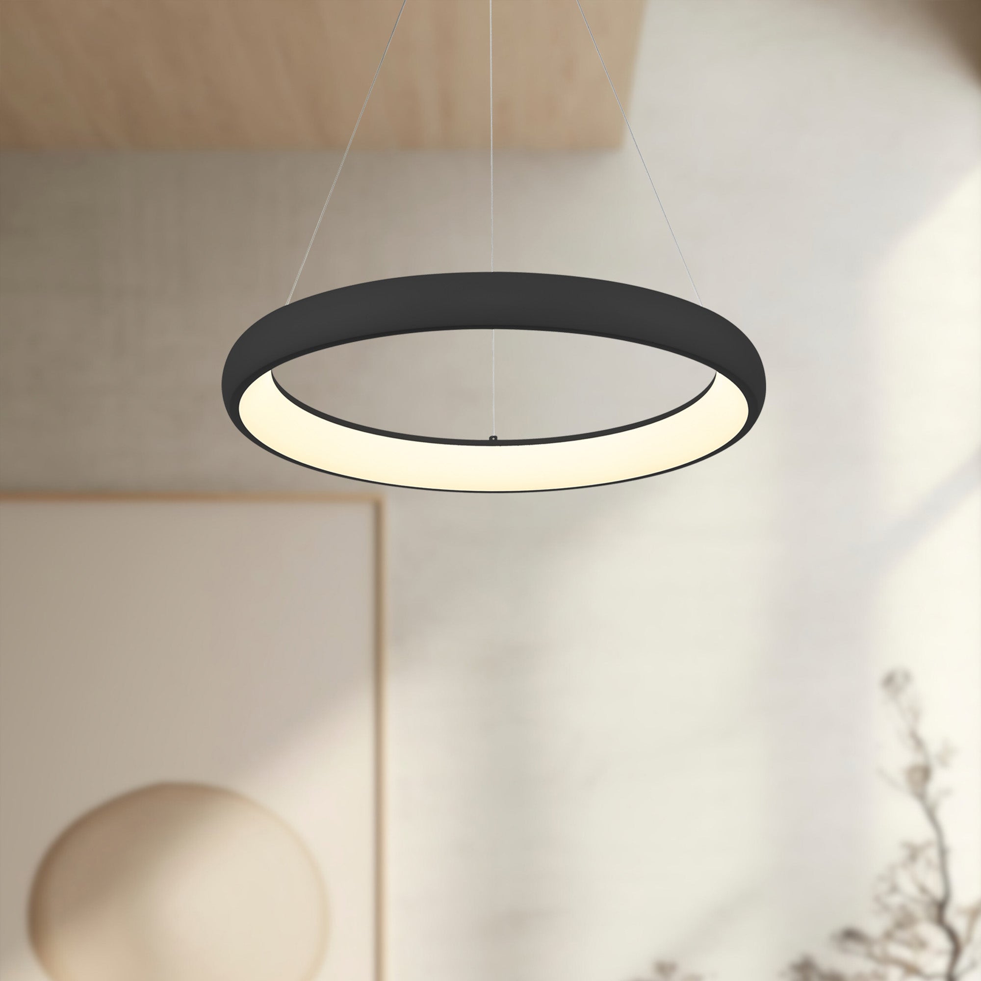 Kuzco Cortana PD82724-BK-UNV Pendant Light Fixture, 42W Watt, LED, Black