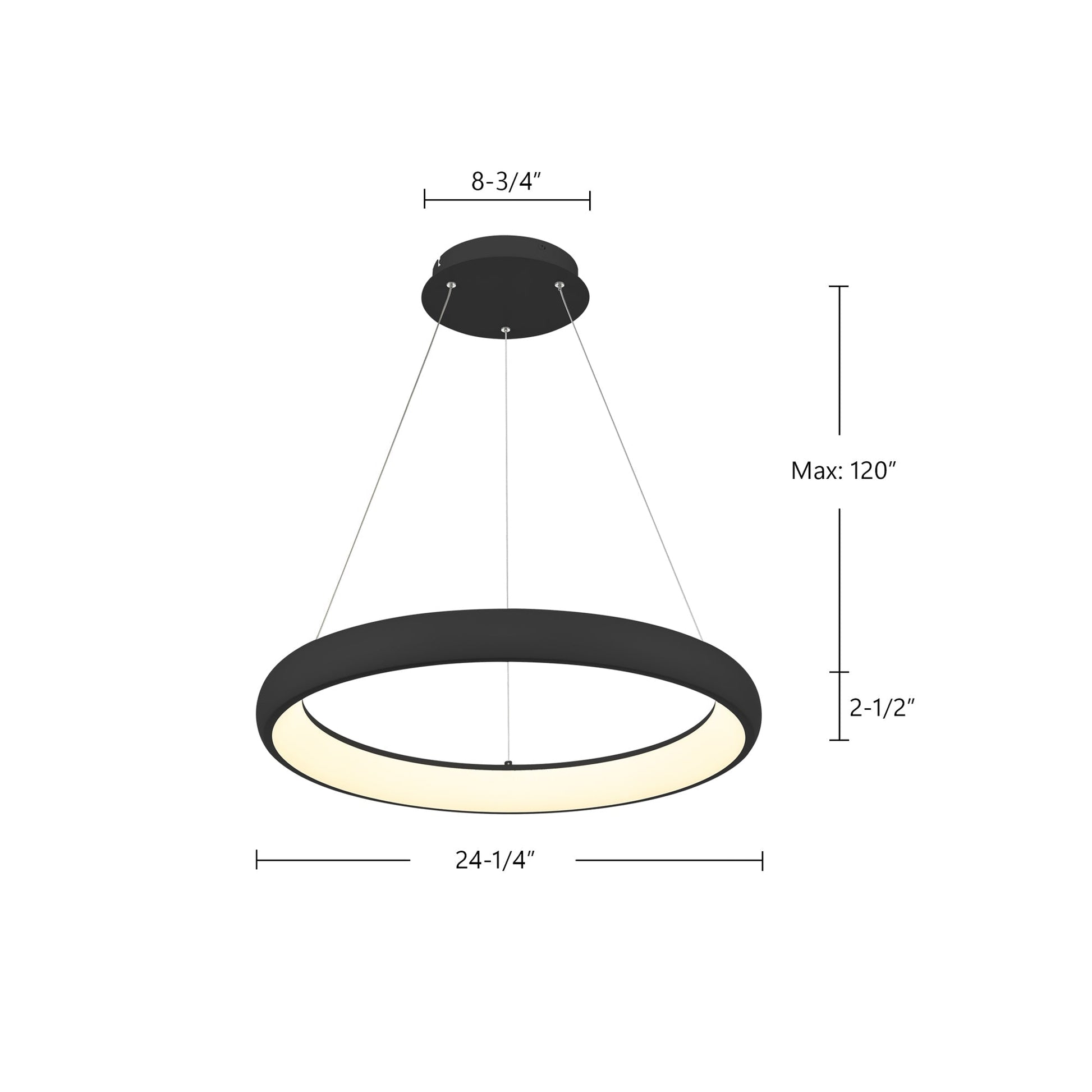 Kuzco Cortana PD82724-BK-UNV Pendant Light Fixture, 42W Watt, LED, Black