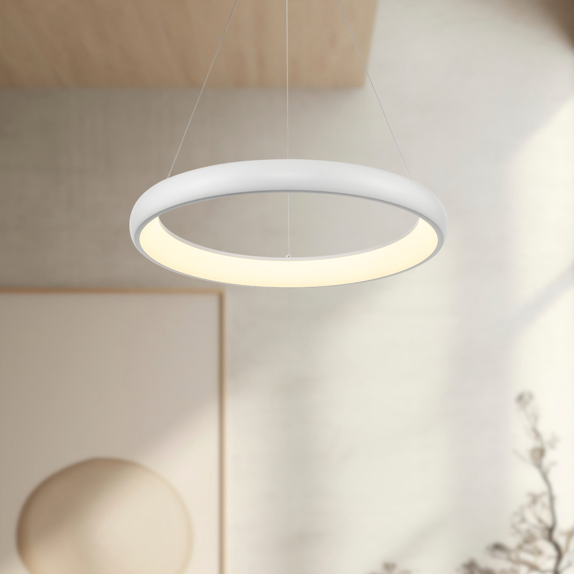 Kuzco Cortana PD82724-WH-UNV Pendant Light Fixture, LED, White
