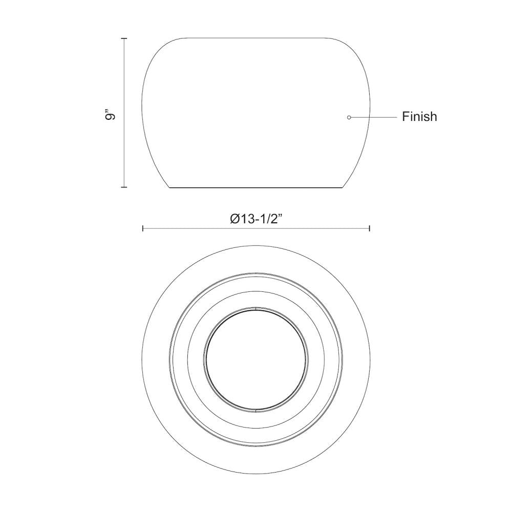 Kuzco Croft FM44614-BK/WH LED Flush Mount, UL Damp Rated, Black/White