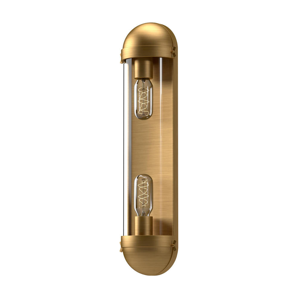 ALORA MOOD Lighting VL539221AGCL Vanity Light Fixture, UL Damp Rated, Aged Gold/Clear Glass